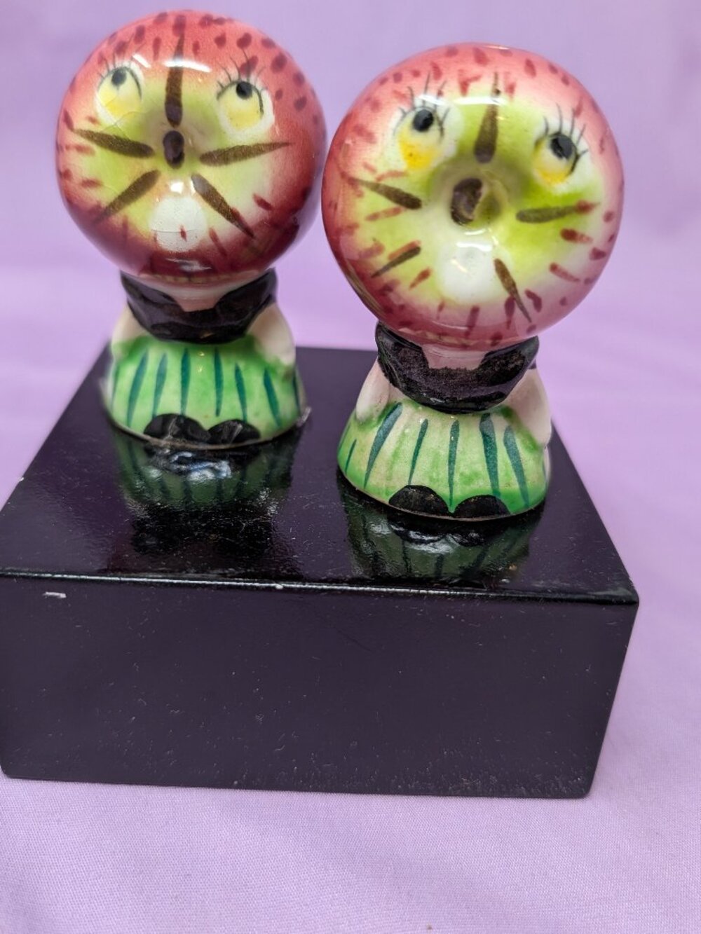Vintage Anthropomorphic Apple Face Sale & Pepper Shakers